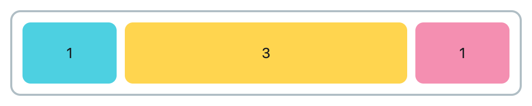 expand row proportional 1 3 1